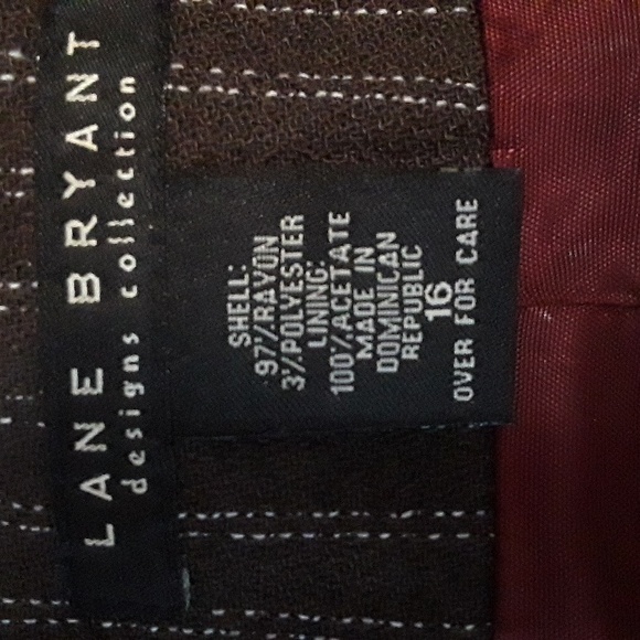 Vintage Lane Bryant Brown Pinstripe Blazer 16 - Picture 3 of 8